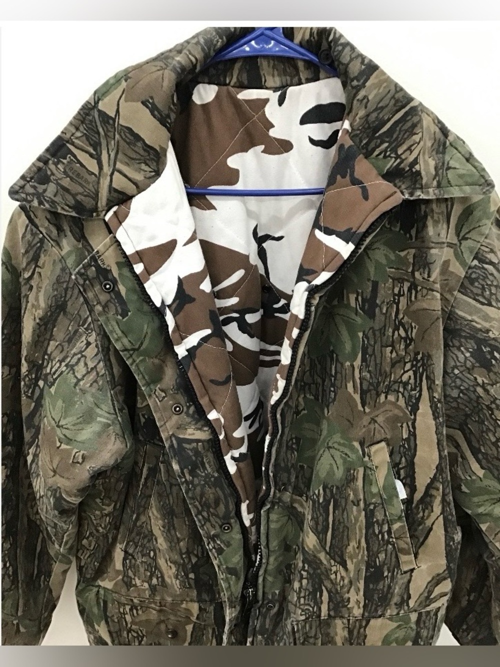 Vintage 90s Cabelas Whitetail Clothing Mens Camouflage Fleece Hunting Jacket USA